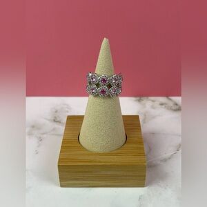 Bomb Party Brilliant Whimsy Rose Quartz CZ Ring Size 5